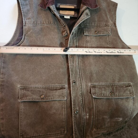 The Vermont Barn Coat Vest Mens Large Brown Fleece Lined Workwear VT-75553 - Picture 8 of 16